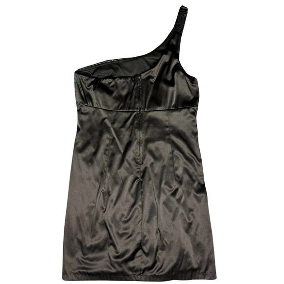 Fredericks of Hollywood Womens Dress‎ One Shoulder Ruched Sz M/L Black Lace USA - Picture 4 of 8